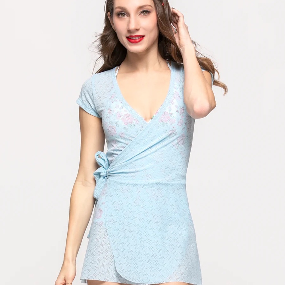 Eleve Dancewear Wrap Dress Got The Blues Lace Dress